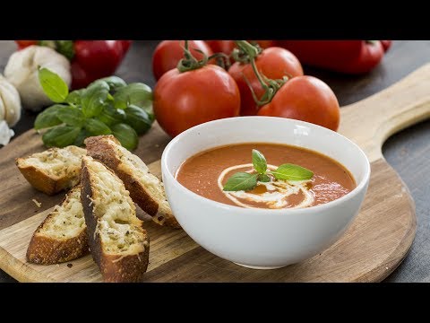 Homemade Creamy Roasted Tomato and Red Pepper Soup Recipe