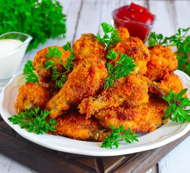 Хрустящие куриные крылышки в панировке