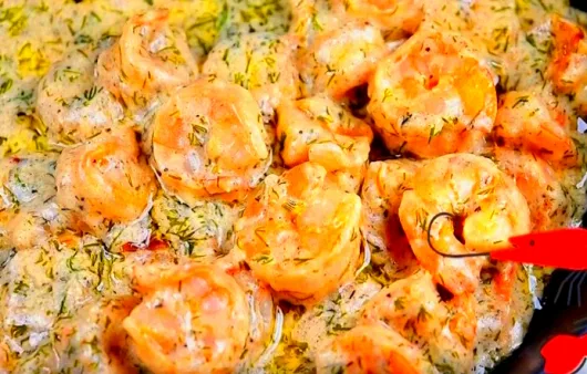 паста с креветками в сливочном соусе